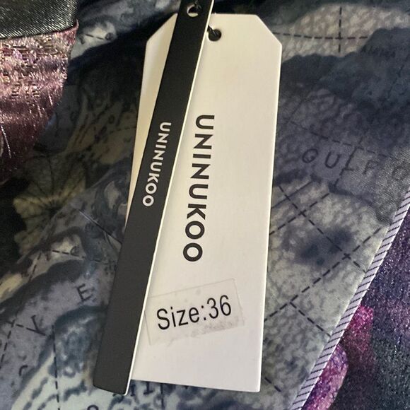 Men’s Black Floral Slim Fit 2-Button Formal Party Blazer Suit Jacket Size 36 NWT - Picture 13 of 14